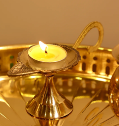 Traditional Brass Diya Lamp for Puja & Home Decor | VelanStore.com-1