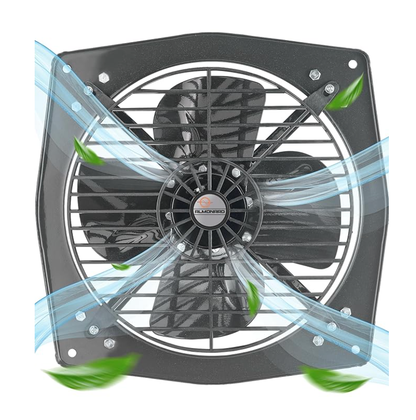 Almonard Exhaust Fan 12 Inch (305mm) - Medium Duty High Speed Exhaust Fan for Kitchen with 4 Leaf Blades, 1300 RPM, Motor Capacitor - Window Mounted Room Exhaust Fan, Powerful Suction