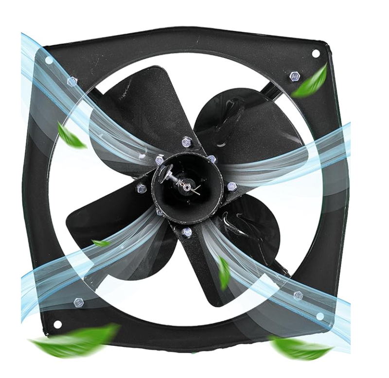 Almonard Exhaust Fan 9 Inch (225mm) - Air Vent Home & Kitchen With 4 Leaf Blades, 1400 RPM, Motor Capacitor, & Dual Ball Bearings - Powerful Suction-1