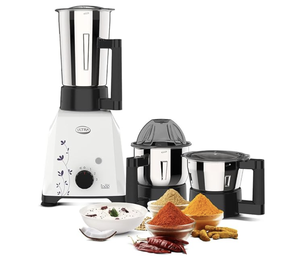 Ultra Topp Mixer grinder for Super fast grinding, High Speed, 750 White