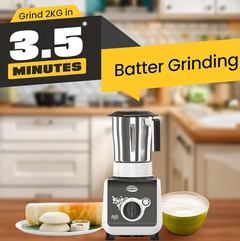 ULTRA Stealth neo MixerGrinder,750W,AISI304 Food Grade SS Jars &Blades,Serrated Stainless Steel Blades,Lesser noise,ABS Body,3Jars Small (0.5L),Medium (0.8L), Large(1.5L), 5Year Motor Warranty-3