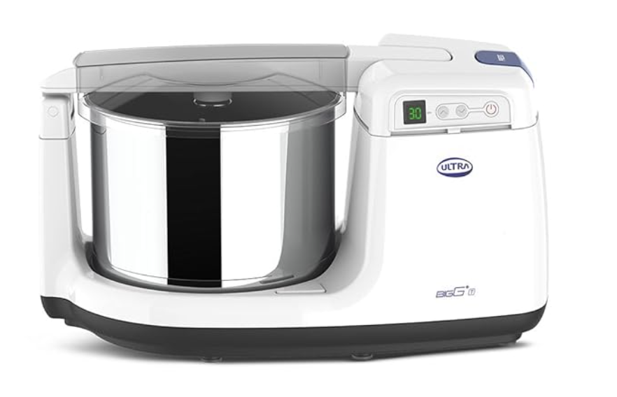 अल्ट्रा बिग + ट्विट ग्राइंडर 2.5L, पेटेंटेड शंक्वाकार पत्थर, डिजिटल टाइमर, ABS बॉडी, मल्टीयूटिलिटी ड्रम, CE प्रमाणित इनहाउस मोटर 5 साल की वारंटी के साथ, AISI 304 फ़ूड ग्रेड स्टेनलेस स्टील, 150W पावर, 230V (सफेद)। 