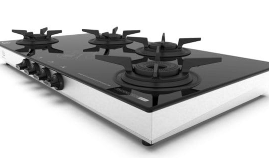 अल्ट्रा ऑप्टिफ्लेम 70%+ कुशल ग्लास टॉप गैस स्टोव 4 फोर्ज्ड पीतल बर्नर, बर्नर पर 10 साल की वारंटी, मैनुअल इग्निशन, आईएसआई प्रमाणित। आसान सफाई के लिए अद्वितीय पैन सपोर्ट और बर्नर लॉकिंग, विशाल डिज़ाइन। 