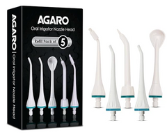 AGARO Oral Irrigator Nozzle Tip Ultra & Ultra Plus 5Pcs,White-1