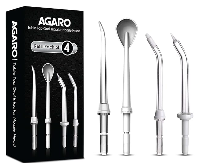 AGARO Oral Irrigator Nozzle Tip Max 4Pcs Transparent-1