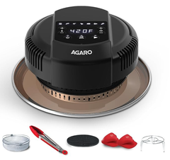 AGARO Imperial Pot Lid Air Fryer, 7-in-1 Electric Air Fry, Crisp, Broil, Bake In 5L, 6L and 8L Pressure Cooker/Metal Pots/Rice Cooker, 7 Preset Menu, 1000W, Home & Kitchen.-1