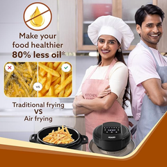 AGARO Imperial Pot Lid Air Fryer, 7-in-1 Electric Air Fry, Crisp, Broil, Bake In 5L, 6L and 8L Pressure Cooker/Metal Pots/Rice Cooker, 7 Preset Menu, 1000W, Home & Kitchen.-3