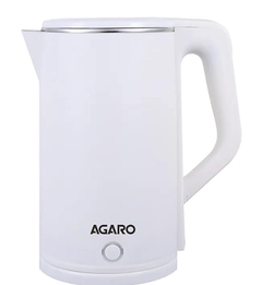 AGARO Elegant Electric Kettle, 1.8L, Double Layered Kettle, Stainless Steel Inner Body, Quick Boil, Water Boiler, Hot Water Kettle, For Making Black Tea & Black Coffee, Auto Shut Off, White-1