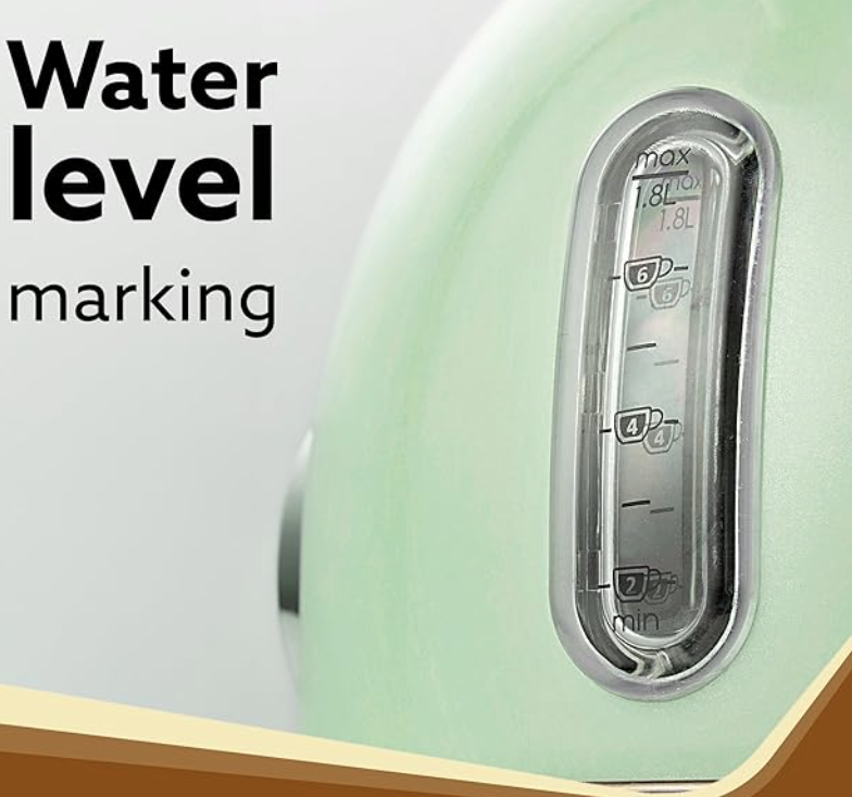 AGARO Regency Vintage Kettle 1.8L with Temperature Gauge, Hot Water Boiler & Tea Heater with Curved Handle, Visible Water Level Line, Led Light, Auto Shut-Off&Boil-Dry Protection,Green
