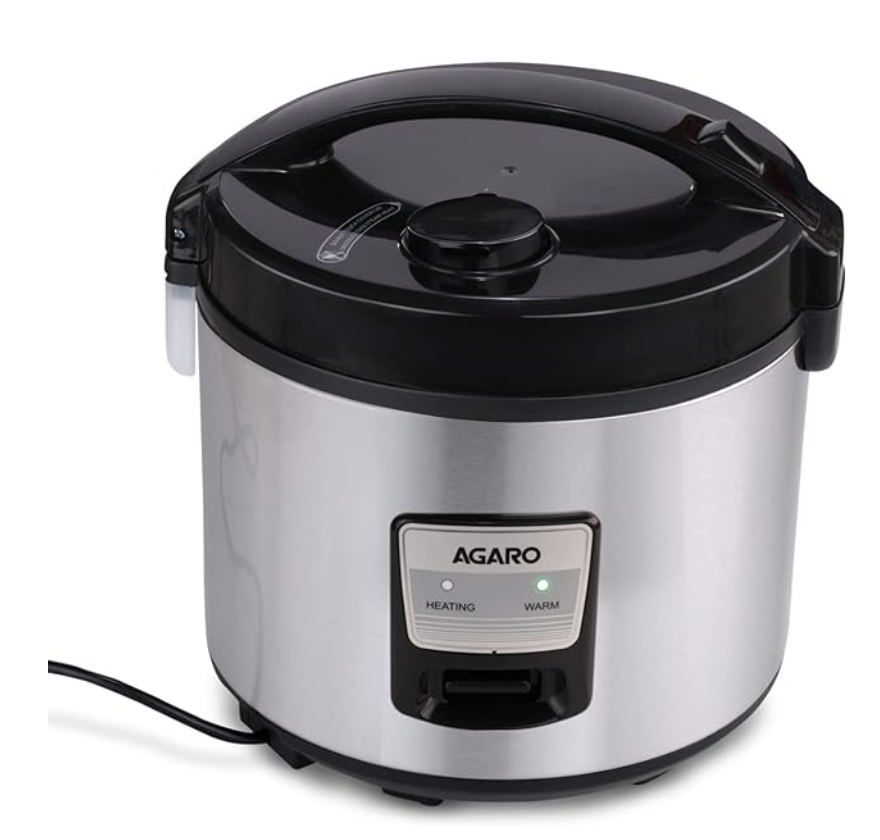AGARO Regency Electric Rice Cooker, 5L Ceramic Coated Inner Bowl, Cooks up to 1.5Kgs (approx.10 cups) raw rice, 700 W, Easy Grip handle, Automatic Cooking, Keep Warm Function, Multipurpose Cooking