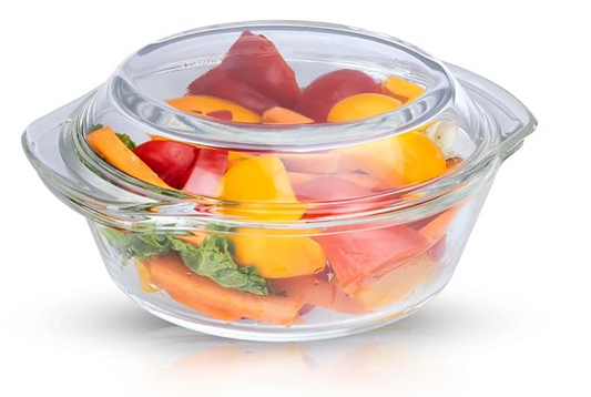 AGARO Elite Borosilicate Glass Casserole with Lid, 700ml, Serving Bowl, Kitchen, Oven, Microwave and Freezer Safe, Scratch Resistant, Transparent.