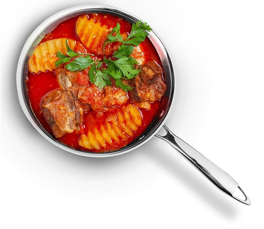 AGARO रीजेंसी ट्राई-प्लाई स्टील फ्राइंग पैन, 1.5 लीटर क्षमता, 24 सेमी व्यास, स्टेनलेस स्टील, रिवेटेड हैंडल, भोजन सुरक्षित, गैस ओवन और इंडक्शन ओवन के अनुकूल, सिल्वर 