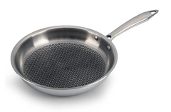 Royal Honey Comb Frying Pan, 1L Capacity, 22 cm Diameter, Tri-Ply Steel with Honey Comb, Riveted Handle, Food Safe & PFOA Free, Gas & Induction Compatible, Cooking, Frying, Serving, Silver-1