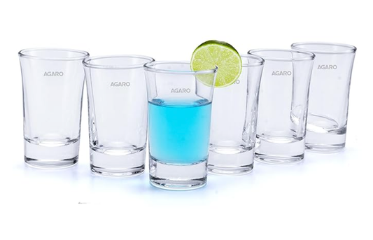 AGARO Elegant Shot Glass 45ml, Set of 6, Whisky Shot, Vodka Shot, Tequila Shot, Liquor Shot, Wine Tasting, Cocktail, Home, Bar
