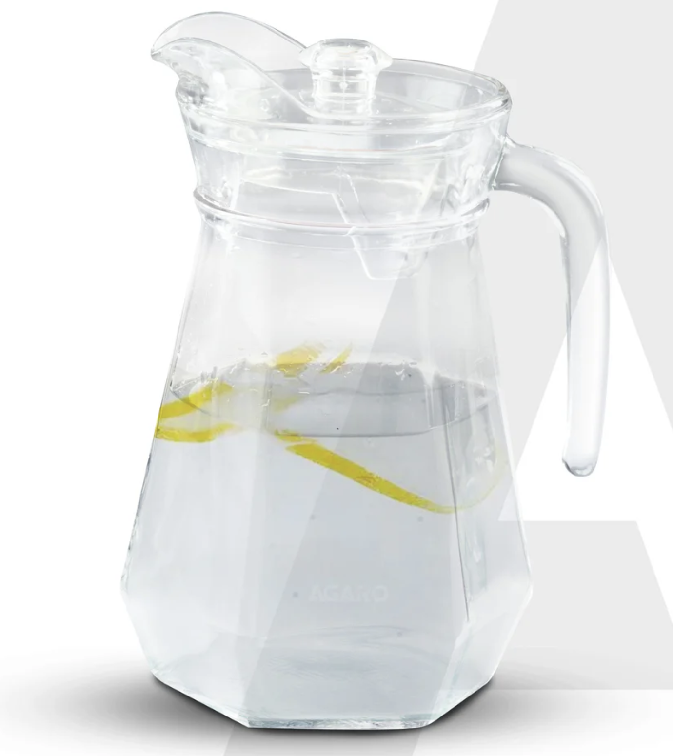 AGARO Elegant Glass Jug, 1.3L, Multipurpose Jug, Easy Pour & Strong Handle, Transparent Beverage Carafe for Home, Office, Pitcher for Serve Water, Milk, Juice, Lassi, Cocktail, Ideal for Gift