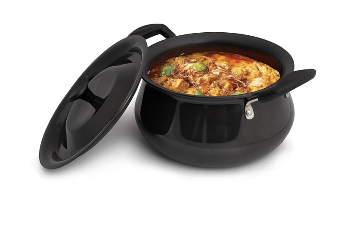 AGARO Elite Hard Anodised Handi With Lid, 3.5L, Biryani Pot, Riveted handle, 3mm Thick, Gas Oven Compatible Cooking Pot for Kitchen, Non-Toxic, Compact, Durable & Stylish Cookware, 2 Year Warranty