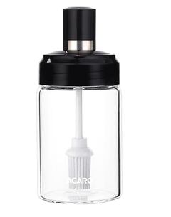 AGARO Elegant Glass Oil Bottle with Brush 250ml, Oil Containers for Kitchen, Oil Bottle for Kitchen, Oil Bottle with Brush, Oil Can for Cooking, Baking, BBQ, Marinating-1