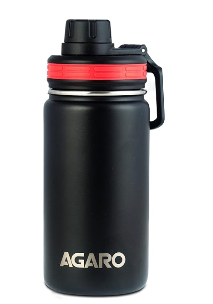 AGARO Stainless Steel Ag Imperial Vacuum Flask 420Ml Black-1