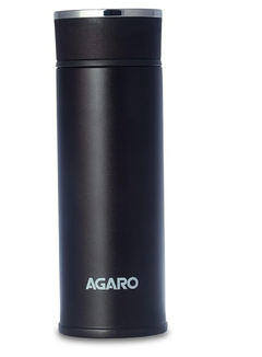 AGARO Elite Stainless Steel Vacuum Flask 480 ML, Double Walled Vacuum Insulated, Copper Insulated, 304 Grade Inner and Outer Stainless Steel Crafted, Leak Proof, Hot and Cold up to 8 hrs, (Black).-1