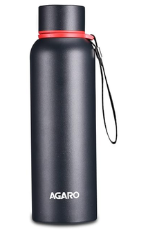 AGARO Elegant Stainless Steel Vacuum Flask 700ML, Dual Insulation with Tea Filter, Leak and Rust Proof, Hot and Cold Upto 20hrs, (Black).-1