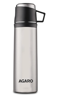 AGARO Supreme Stainless Steel Vacuum Flask 800ML , Dual Insulation with Copper Coating, Leak and Rust Proof, Hot and Cold up to 8hrs, (Black).-1