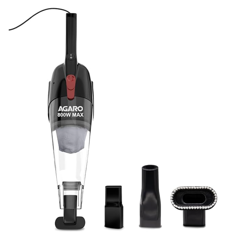 AGARO Regal 800 Watts Handheld Vacuum Cleaner, for Home Use, Dry Vacuuming, 6.5 kPa Suction Power, Lightweight, Lightweight & Durable Body, Small/Mini Size (Black)