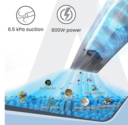 AGARO रीगल 800 वॉट हैंडहेल्ड वैक्यूम क्लीनर, घरेलू उपयोग के लिए, ड्राई वैक्यूमिंग, 6.5 kPa सक्शन पावर, हल्का, टिकाऊ बॉडी, छोटा/मिनी साइज़ (काला) 