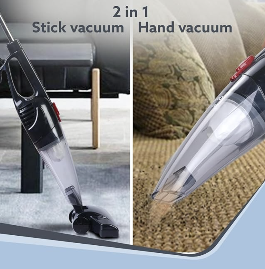 AGARO Regal Plus Upright Vacuum Cleaner, 2-in-1, Handheld & Stick, Dry Vacuuming, for Home Use, 800 Watts, 6.5 kPa Suction Power, Bagless, Black