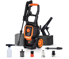 AGARO Alpha High Pressure Washer, Car Washer, Upright Design with Wheel, 1600W, 130 Bars, 7L/Min Flow Rate, 5 Meters Outlet Hose, Car, Bike and Home Cleaning Purpose, Red & Black-1