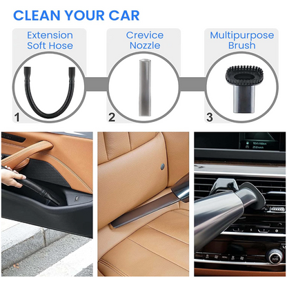 AGARO HVC1081 Cordless Rechargeable Car Vacuum Cleaner, Portable, Handheld,110W, 5.5KPA Power Socket, Stainless Steel Filter, Black