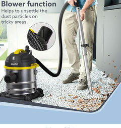 AGARO Ace 1600 Watts, 21.5 Kpa Suction Power, 21 litres, Wet&Dry, Stainless Steel HEPA Filter Vacuum Cleaner with Blower Function, Washable Dust Bag, Yellow/Steel, 1 Piece-3