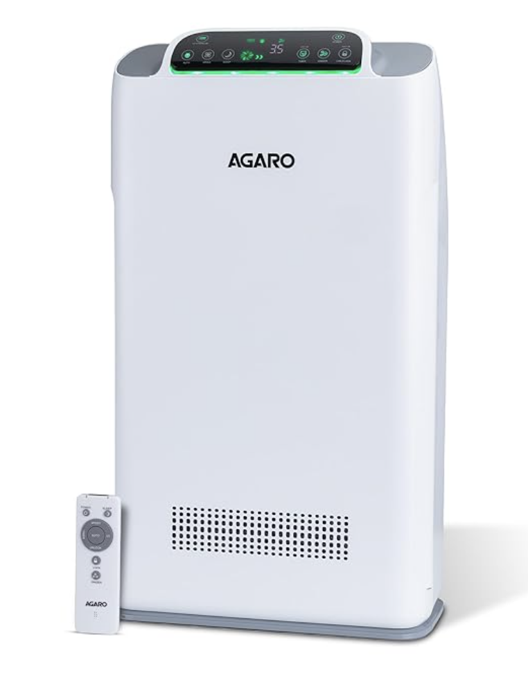 AGARO Imperial Air Purifier For Home, Bedroom, Green True HEPA Filter H14, Removes 99.99% Pollutants, Bacteria, Virus & PM 0.1 Particles, 7 Stage Purification, Covers 400 Sqft, 8500 Hrs Filter Life