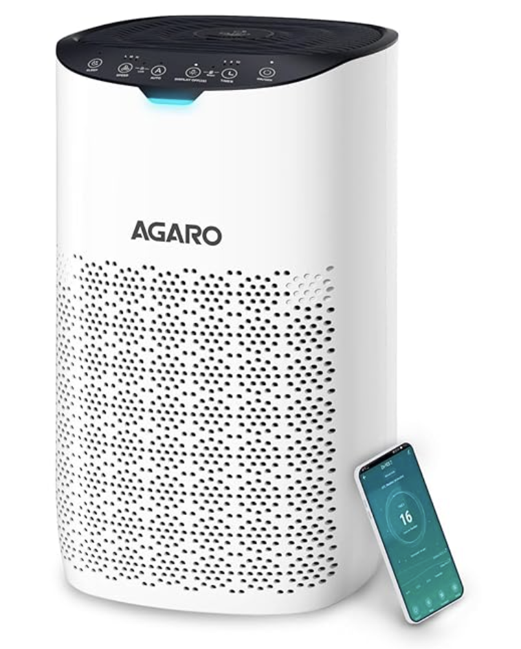AGARO Royal Air Purifier For Home, Bedroom,True HEPA Filter H13, Removes 99.99% Pollutants, Bacteria, Virus & PM 0.1 Particles, 4 Stage Purification, CADR 300 m³/hr