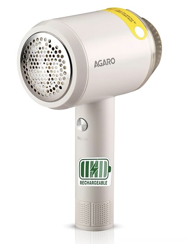 AGARO LR2001 Lint Remover, Electric Fabric Shaver, Rechargeable, Portable, Multi-Functional Fuzz Remover from Woollen Sweaters, Coat, Blankets, Jackets/Burr Remover, Pill Remover from Carpets, Curtain-1