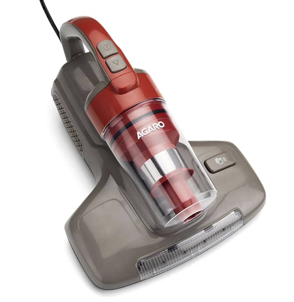 AGARO Grand Bed Vacuum Cleaner, Cyclonic Technology for Dust Collection, UV Light Sterilization, 12kPa Suction Power, Suitable for Bed, Sofa, Pillow and Other Fabric Surfaces, Dark Grey & Black