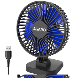 AGARO Breeze USB டெஸ்க்டாப் ஃபேன், 4 இன்ச் அமைதியான டெஸ்க்டாப் ஃபேன், USB ப்ளக் இன், 3 வேகம், சக்திவாய்ந்த காற்றோட்டம், 40° டில்டிங், அல்ட்ரா அமைதியான, வீட்டு அலுவலக படுக்கையறைக்கான தனிப்பட்ட மினி ஃபேன், படிப்பு, கருப்பு -1