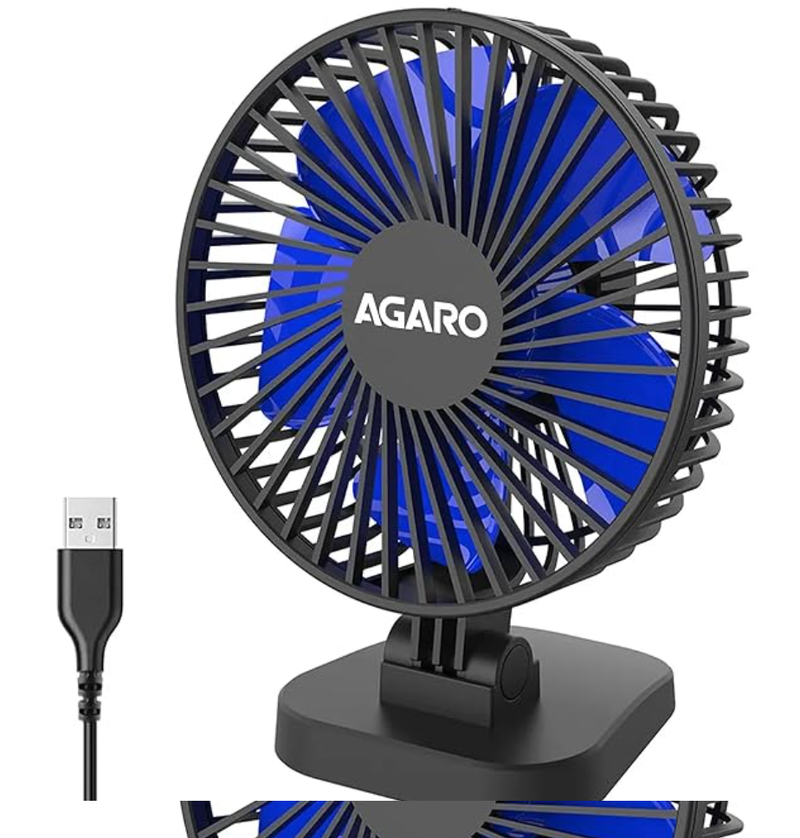 AGARO Breeze USB டெஸ்க்டாப் ஃபேன், 4 இன்ச் அமைதியான டெஸ்க்டாப் ஃபேன், USB ப்ளக் இன், 3 வேகம், சக்திவாய்ந்த காற்றோட்டம், 40° டில்டிங், அல்ட்ரா அமைதியான, வீட்டு அலுவலக படுக்கையறைக்கான தனிப்பட்ட மினி ஃபேன், படிப்பு, கருப்பு -1