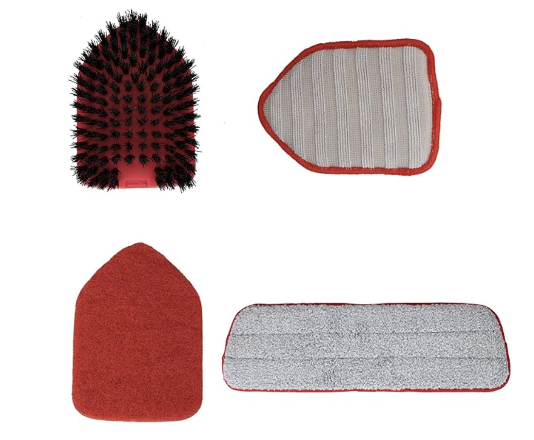 AGARO Elite Cleaning MOP Refill Set, 4 Pcs, Microfiber Pad, Scrubber Pad, Hard Bristle Pad, for Tiles, Kitchen, Toilet, Window Glass, Detachable Head, Compatible with AGARO Mop & Brush