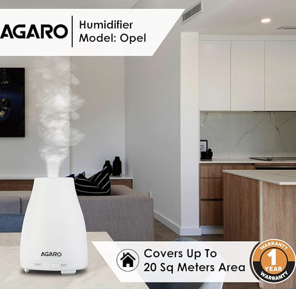 AGARO OPEL 200 ml Adult/Baby Humidifier for Home, Bedroom & Office, With 7 Color Mood Lights