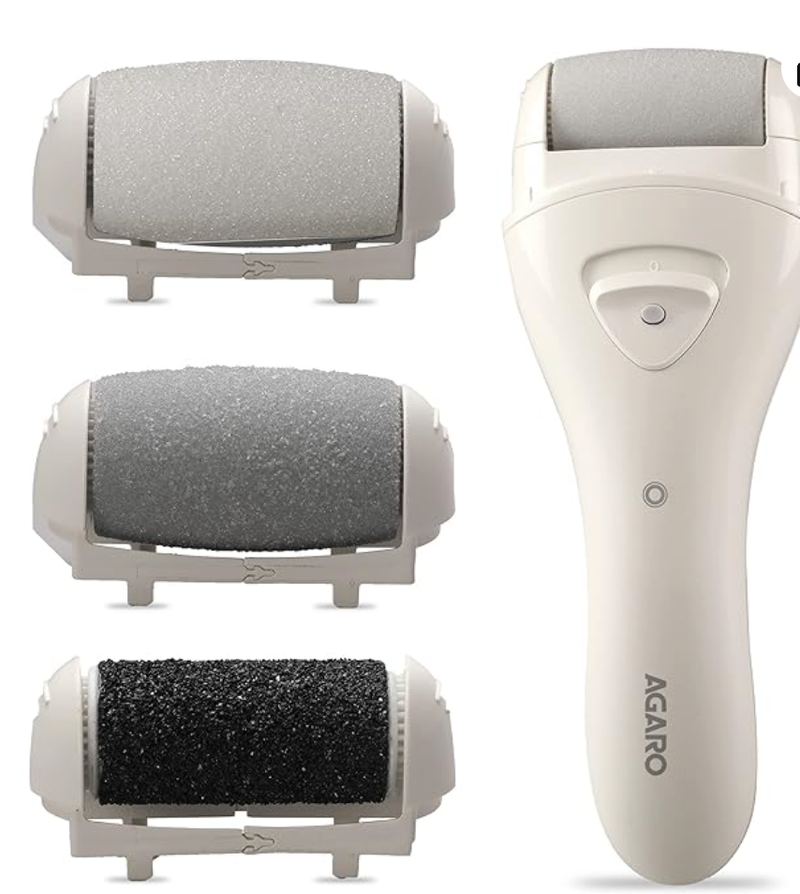 AGARO CR3001 Callus Remover with 3 Interchangeable Head Rollers, Rechargeable for Foot Care, Callus & Dead Skin Removal-1