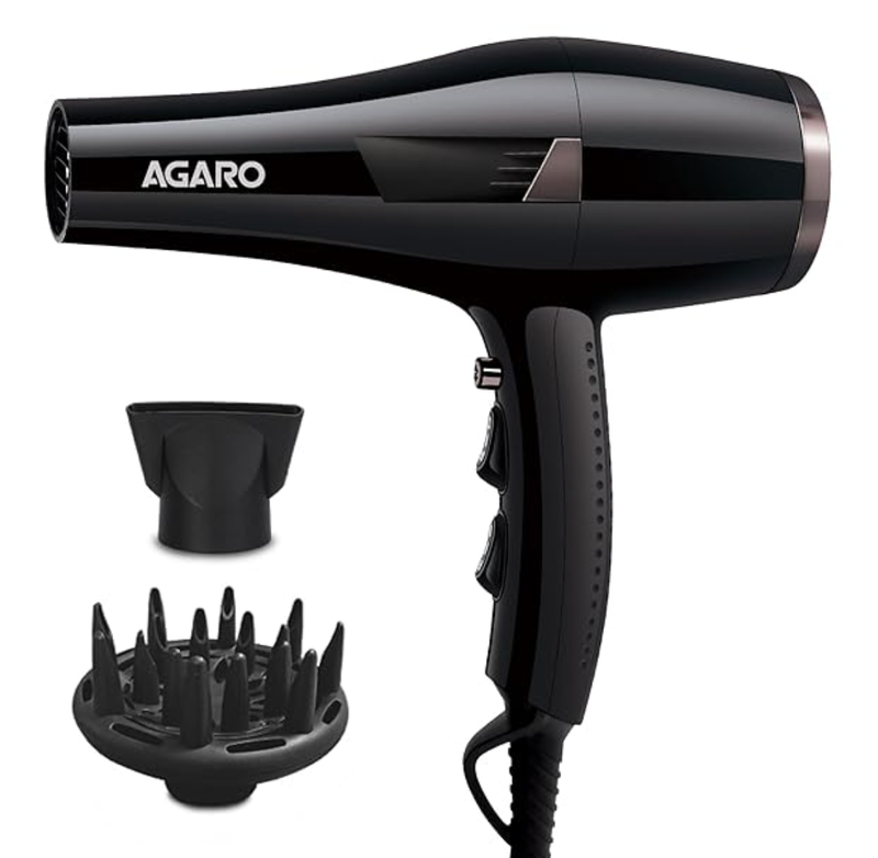 AGARO HD-1150 2200 Watts Professional Hair Dryer with Concentrator, Diffuser & Cool Shot Button- Black-1