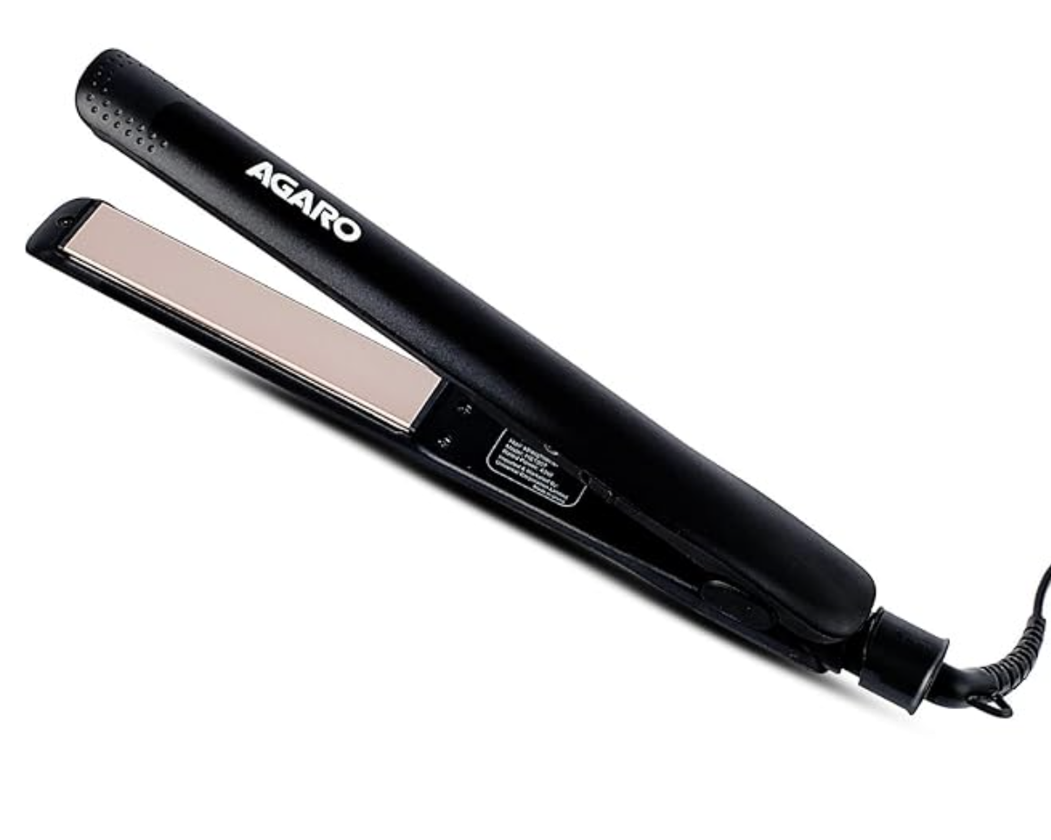 AGARO HS1907 Hair Straightener, Keratin Infused Ceramic Coated Plates, Fast Heating, PTC Heating, Hair Straightening, Hair Styling For Women ,Black