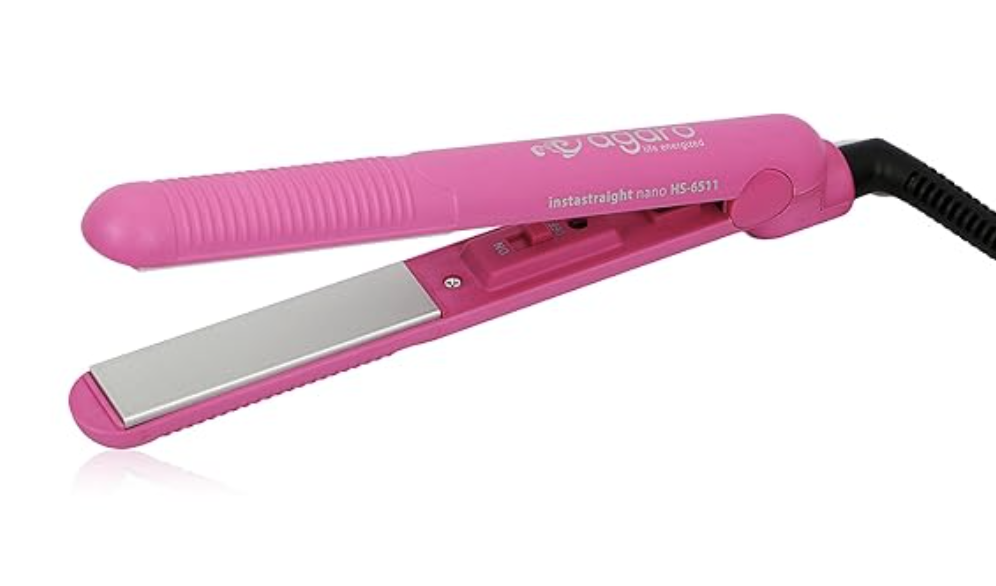 Agaro Instastraight Nano Hs-6511 Hair Straightener With Ceramic Infused Plates (Pink)