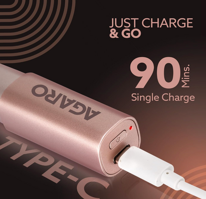 AGARO Facial Hair Remover FHR170 For Women, Rechargeable, Cordless, Safe & Painless Electric Shaver, Hypoallergenic Blade, Multipurpose Use For Upper Lip, Chin, Cheeks & Forehead, Ideal For On-The-Go