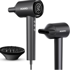 AGARO HD3240 Hair Dryer, Brushless 1600W Motor, 3 Speed & 4 temperature settings, Ionic Technology, Fast Drying High-Speed Low Noise Hairdryer with Magnetic Nozzle & Diffuser-1