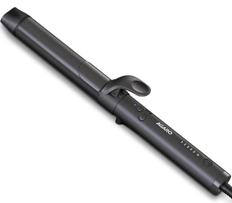 AGARO Prima Rotating Hair Curler, 32 mm Ceramic coated barrel, Automatic Curling, Fast Heating, Ceramic Coated Titanium Barrel for Long/Medium Hair, Professional Self Curling Hair Styler, For Women, Black-1