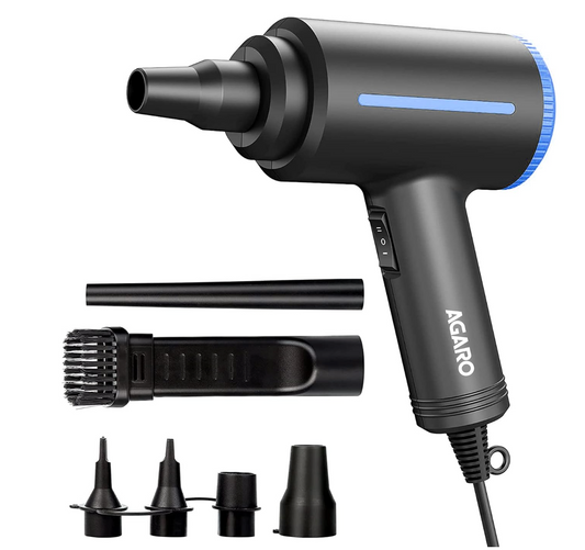 AGARO Compressed Air Duster, AD1719, Air Blower, 48000RPM, Variable Speed, Copper Motor, Air Spray/Blower for Electronics & Inflatables, Compressed Air Duster for Home, Car, Office