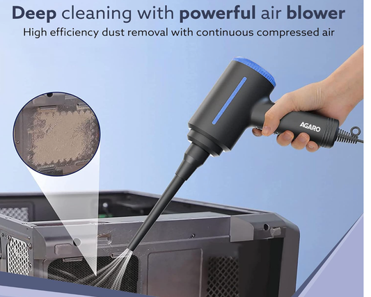 AGARO Compressed Air Duster, AD1719, Air Blower, 48000RPM, Variable Speed, Copper Motor, Air Spray/Blower for Electronics & Inflatables, Compressed Air Duster for Home, Car, Office