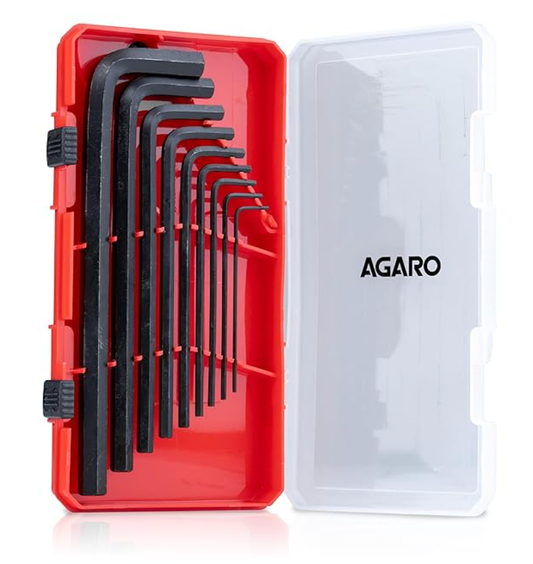 AGARO 9pcs Hex Allen Key Set, Heat treated, Ideal for Repair & Maintenance for Home & DIY Use.