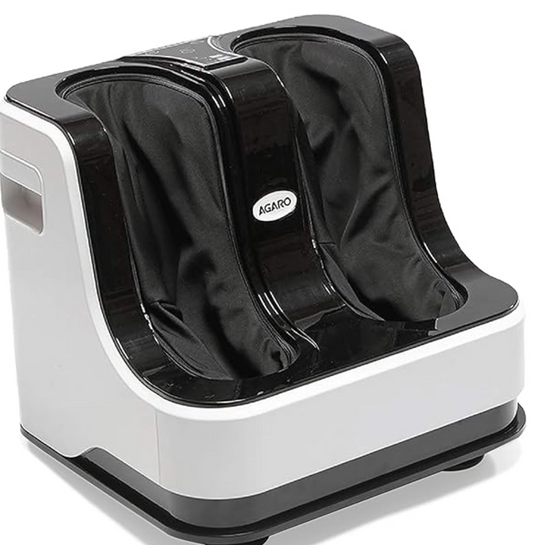 AGARO Relaxing Foot & Calf Massager Machine with Rolling & Kneading Functions for Pain Relief & Improving Blood Circulation, Suitable Home Usage (White).